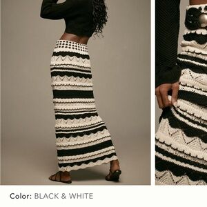 Elegant Black & White Crochet Skirt